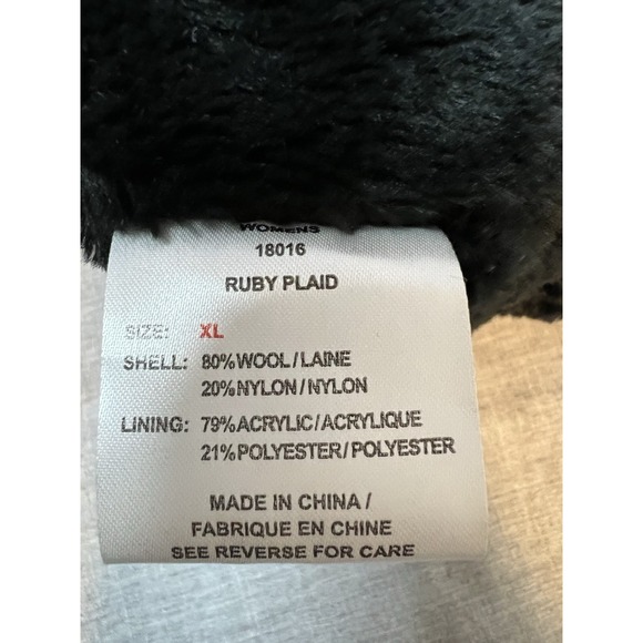 Woolrich Women's Size XL Lined Red Plaid‎ Vest Outdoor Winter Zip Wool Blend - Picture 6 of 6